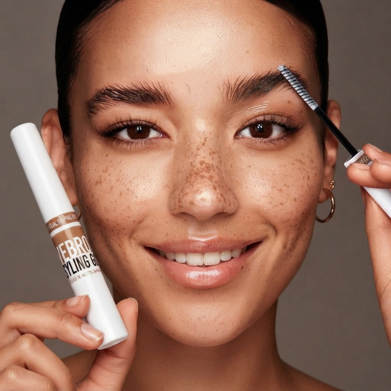 HERGLW 2-in-1 Dual Brush Clear Brow Gel: Brow Tamer, 24H Fluffy Lift