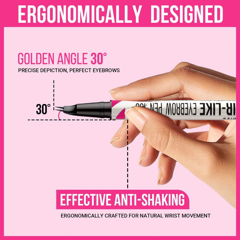 Haarähnlich gebogener Augenbrauenstift – 2-in-1 Microblading & wasserfestes Finish