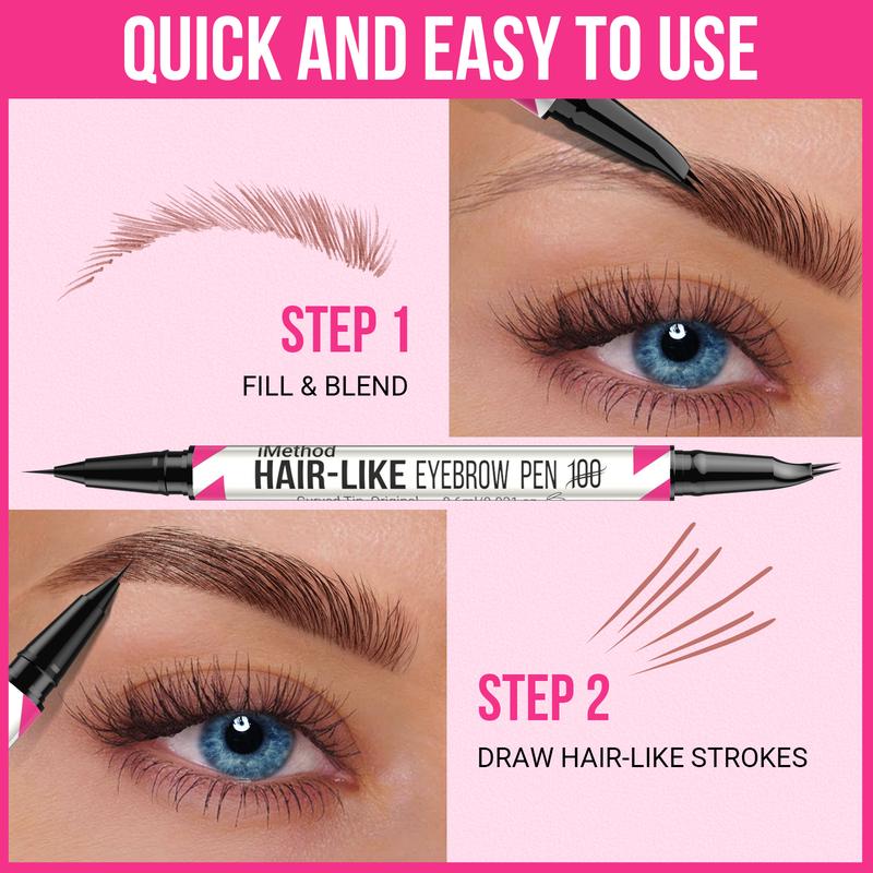 Haarähnlich gebogener Augenbrauenstift – 2-in-1 Microblading & wasserfestes Finish
