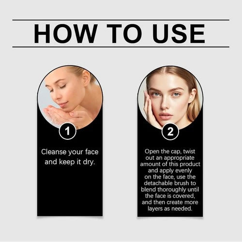 Color-Changing Foundation Stick with Built-In Brush - Full Coverage Cream Base