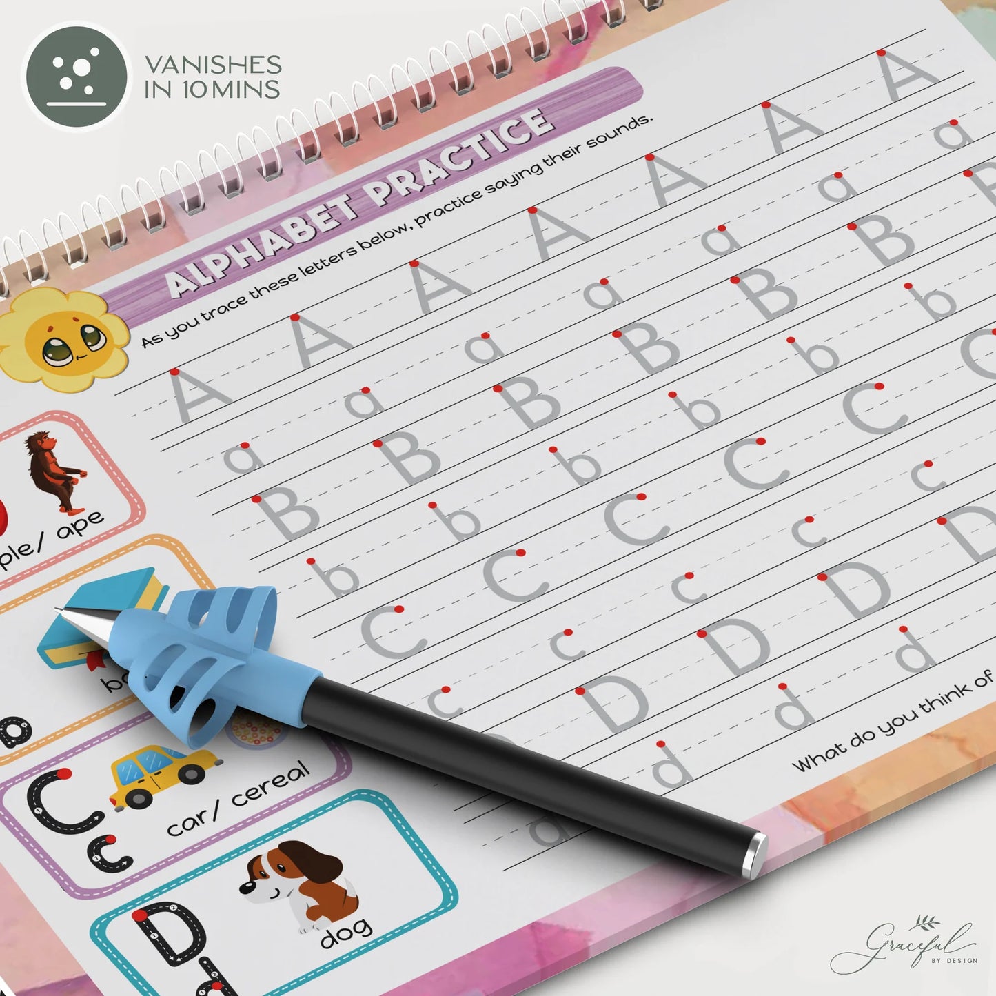 Reusable Preschool Workbooks – Grooved Learning Set with Magic Ink