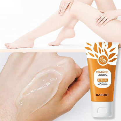 orange scented exfoliator clear gel