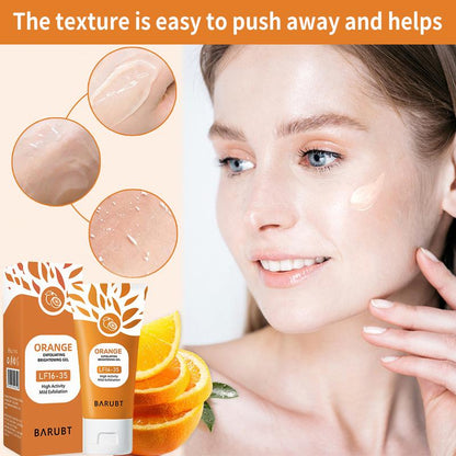 orange scented exfoliator clear gel