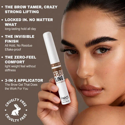 HERGLW 2-in-1 Dual Brush Clear Brow Gel: Brow Tamer, 24H Fluffy Lift