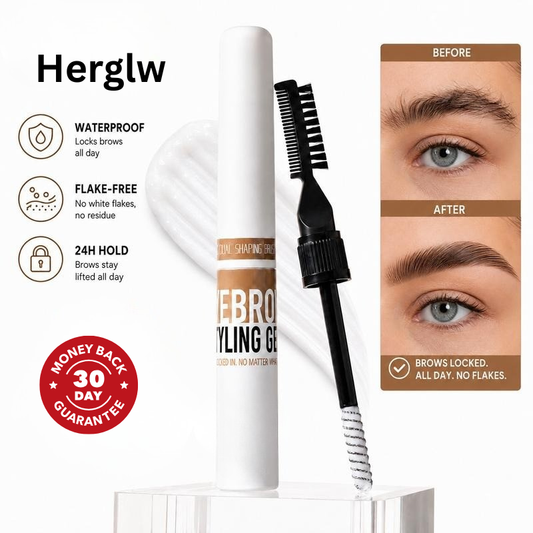 HERGLW 2-in-1 Dual Brush Clear Brow Gel: Brow Tamer, 24H Fluffy Lift