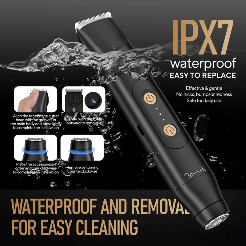Pain-Free 2-in-1 Intimate & Body Trimmer – Waterproof Ceramic Blades