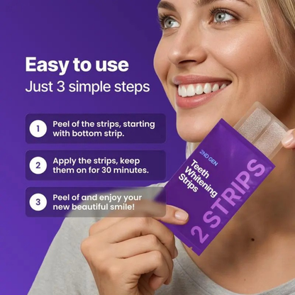 Purple Teeth Whitening Strips – Instant Brightening, Zero Sensitivity