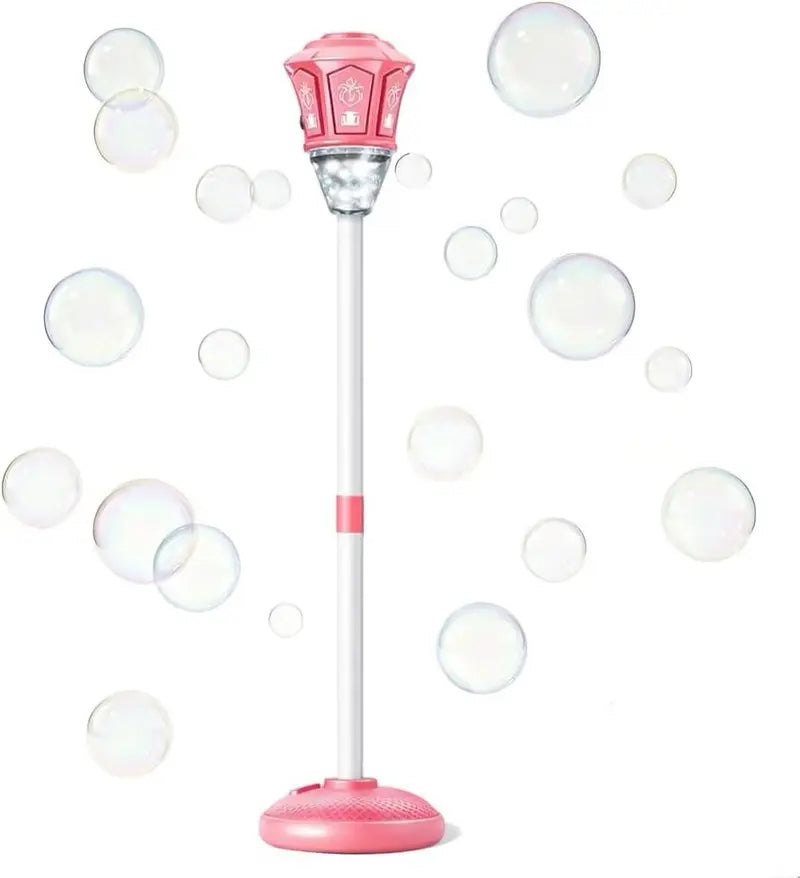 LED Street Lamp Bubble Machine – Rechargeable Tornado Blower with Remote