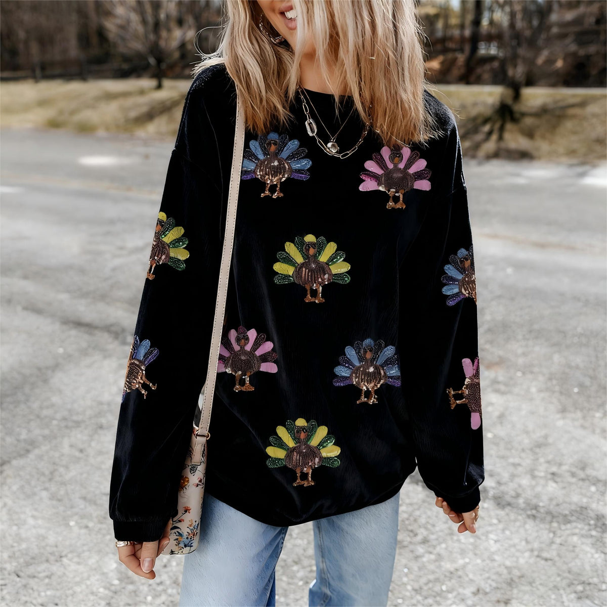 Oversized Thanksgiving Day Sweatshirt