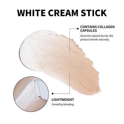 Color-Changing Foundation Stick with Built-In Brush - Full Coverage Cream Base