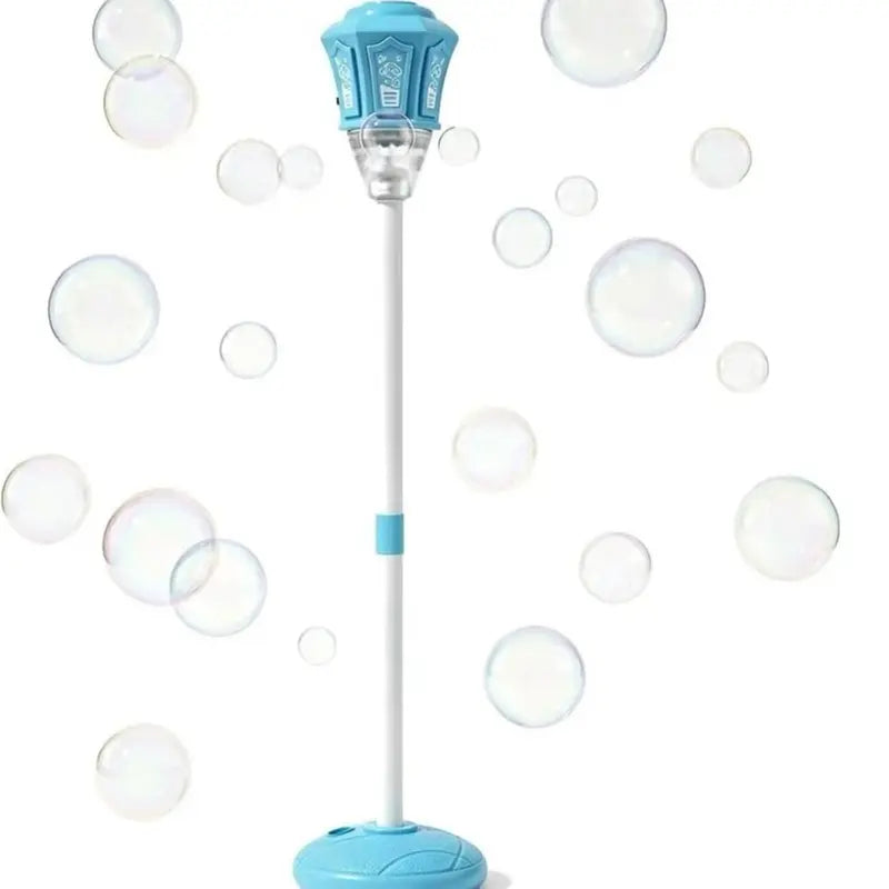 LED Street Lamp Bubble Machine – Rechargeable Tornado Blower with Remote