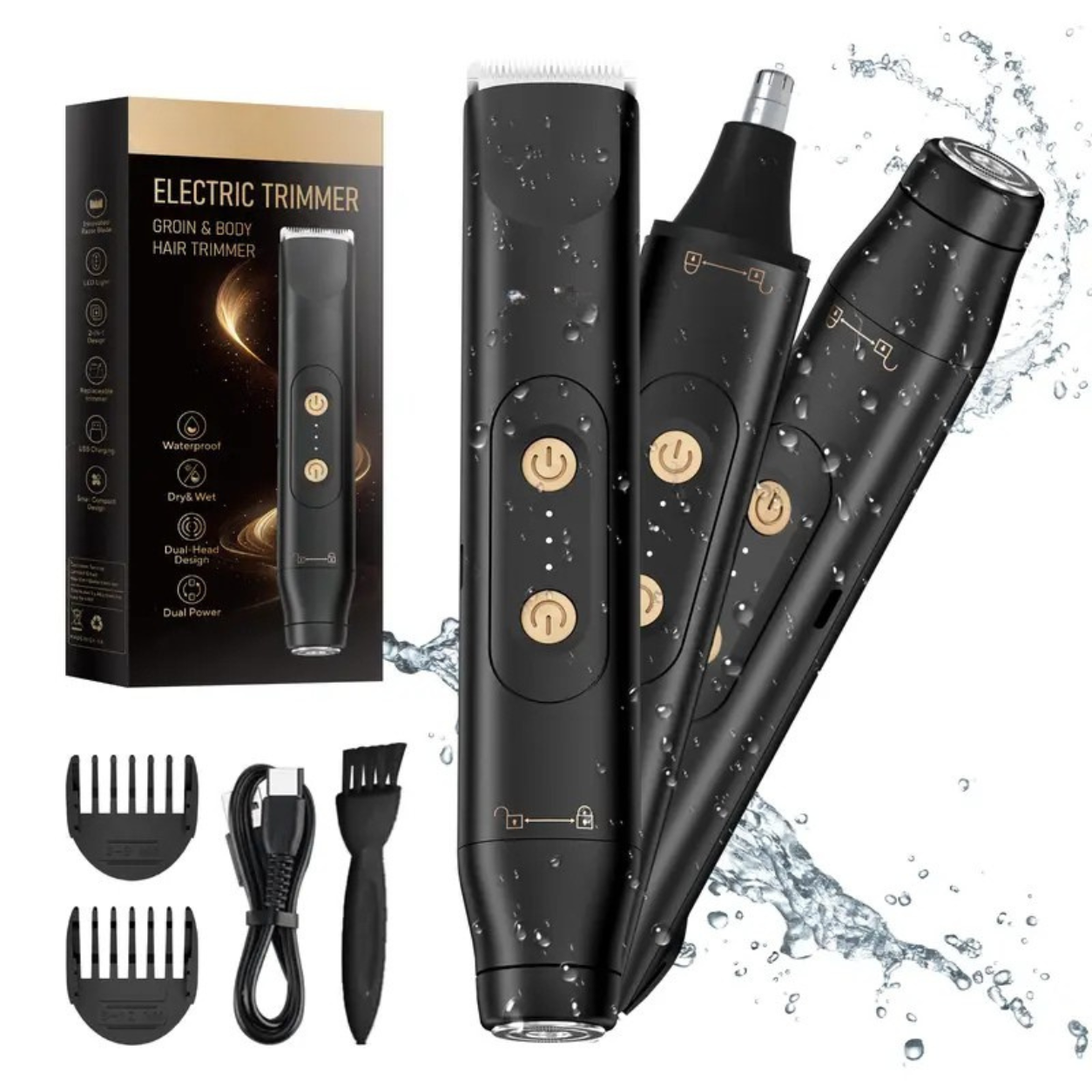 Pain-Free 2-in-1 Intimate & Body Trimmer – Waterproof Ceramic Blades
