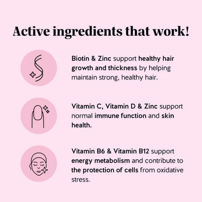 5000mcg Biotin Gummies – Vegan Wild Berry Hair Vitamins
