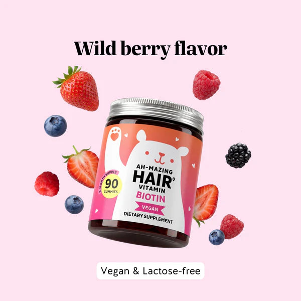 5000mcg Biotin Gummies – Vegan Wild Berry Hair Vitamins