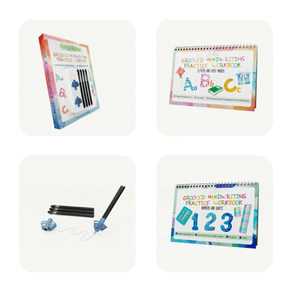 Reusable Preschool Workbooks – Grooved Learning Set with Magic Ink