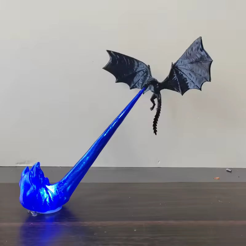 3D Printed Dragon Flame Lamp - LED Fantasy Desk Decor