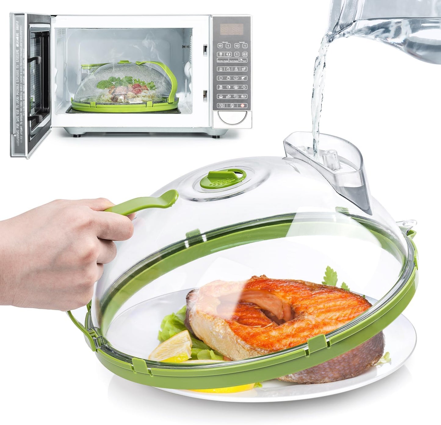 2-in-1 Microwave Splatter Cover & Steamer
