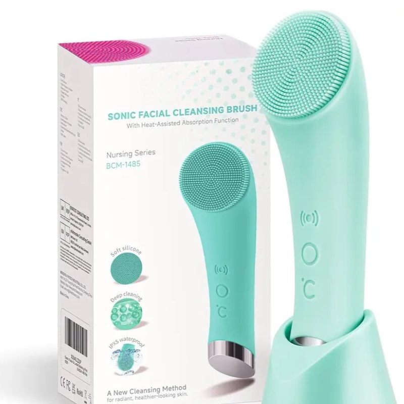 Vibrating Facial Cleansing Brush - Silicone Face Scrubber for Women & Men