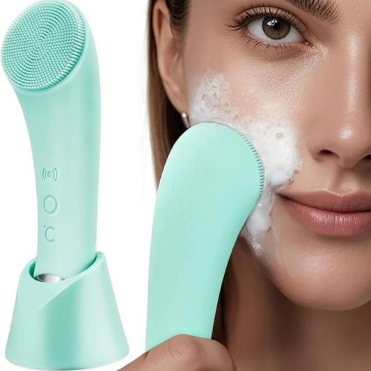 Vibrating Facial Cleansing Brush - Silicone Face Scrubber for Women & Men