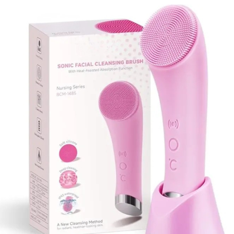Vibrating Facial Cleansing Brush - Silicone Face Scrubber for Women & Men
