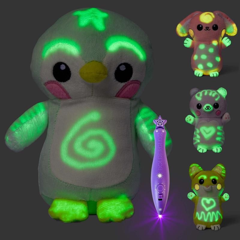 GlowBabies Glow-in-the-Dark Plush Toys with Magic Light Pen