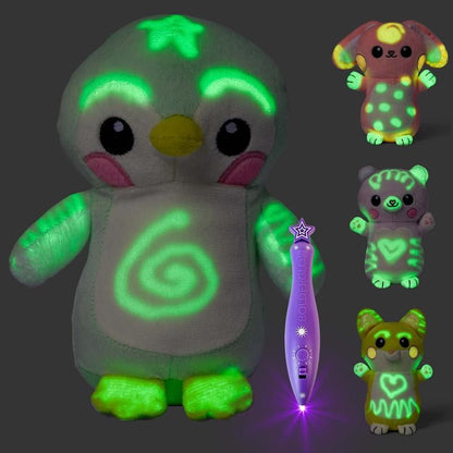 GlowBabies Glow-in-the-Dark Plush Toys with Magic Light Pen