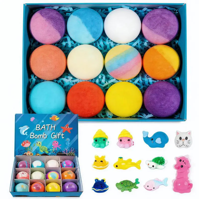 Kids Surprise Bath Bomb Gift Set – 12 Pack with Hidden Toys