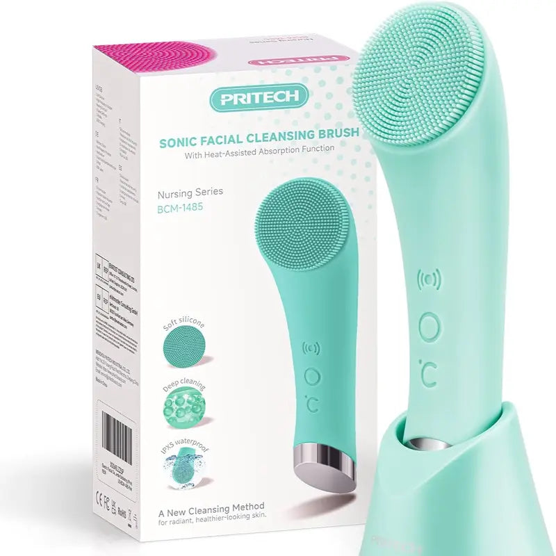 Vibrating Facial Cleansing Brush - Silicone Face Scrubber for Women & Men