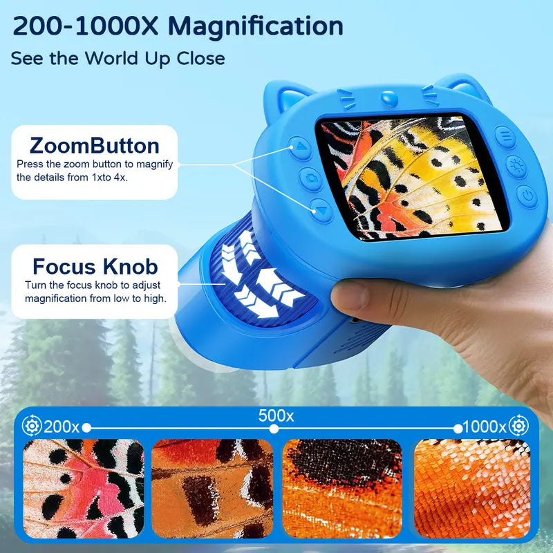 1000X Digital Microscope for Kids: 4K Screen & Real Science Explorer