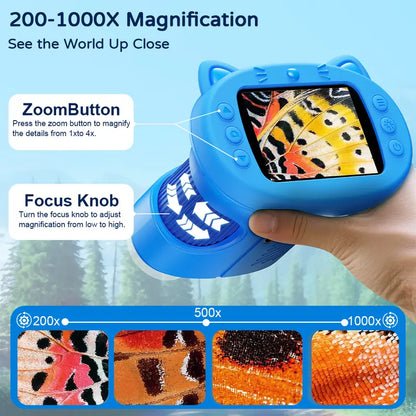 1000X Digital Microscope for Kids: 4K Screen & Real Science Explorer