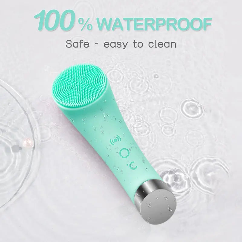 Vibrating Facial Cleansing Brush - Silicone Face Scrubber for Women & Men