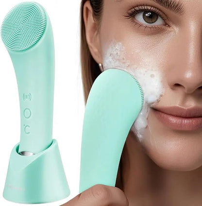Vibrating Facial Cleansing Brush - Silicone Face Scrubber for Women & Men