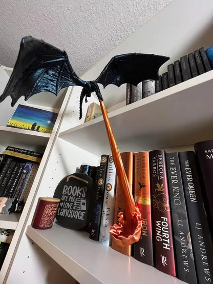 3D Printed Dragon Flame Lamp - LED Fantasy Desk Decor