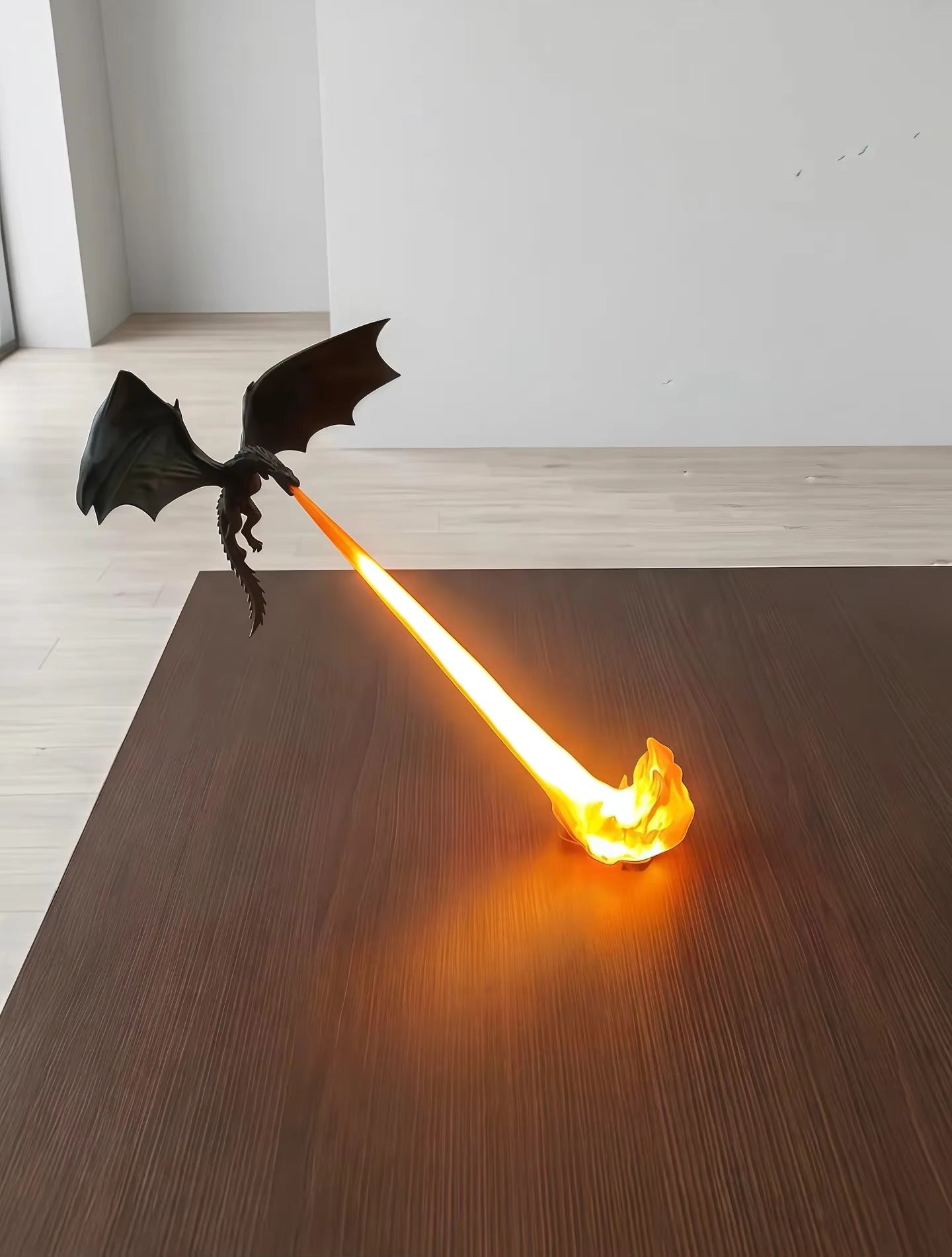 3D Printed Dragon Flame Lamp - LED Fantasy Desk Decor