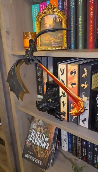 3D Printed Dragon Flame Lamp - LED Fantasy Desk Decor