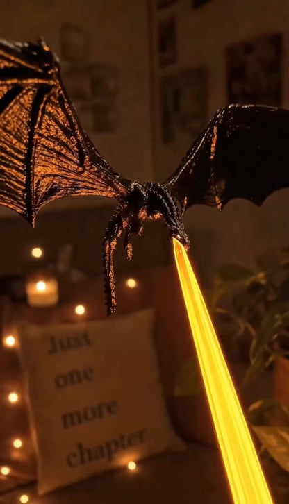3D Printed Dragon Flame Lamp - LED Fantasy Desk Decor