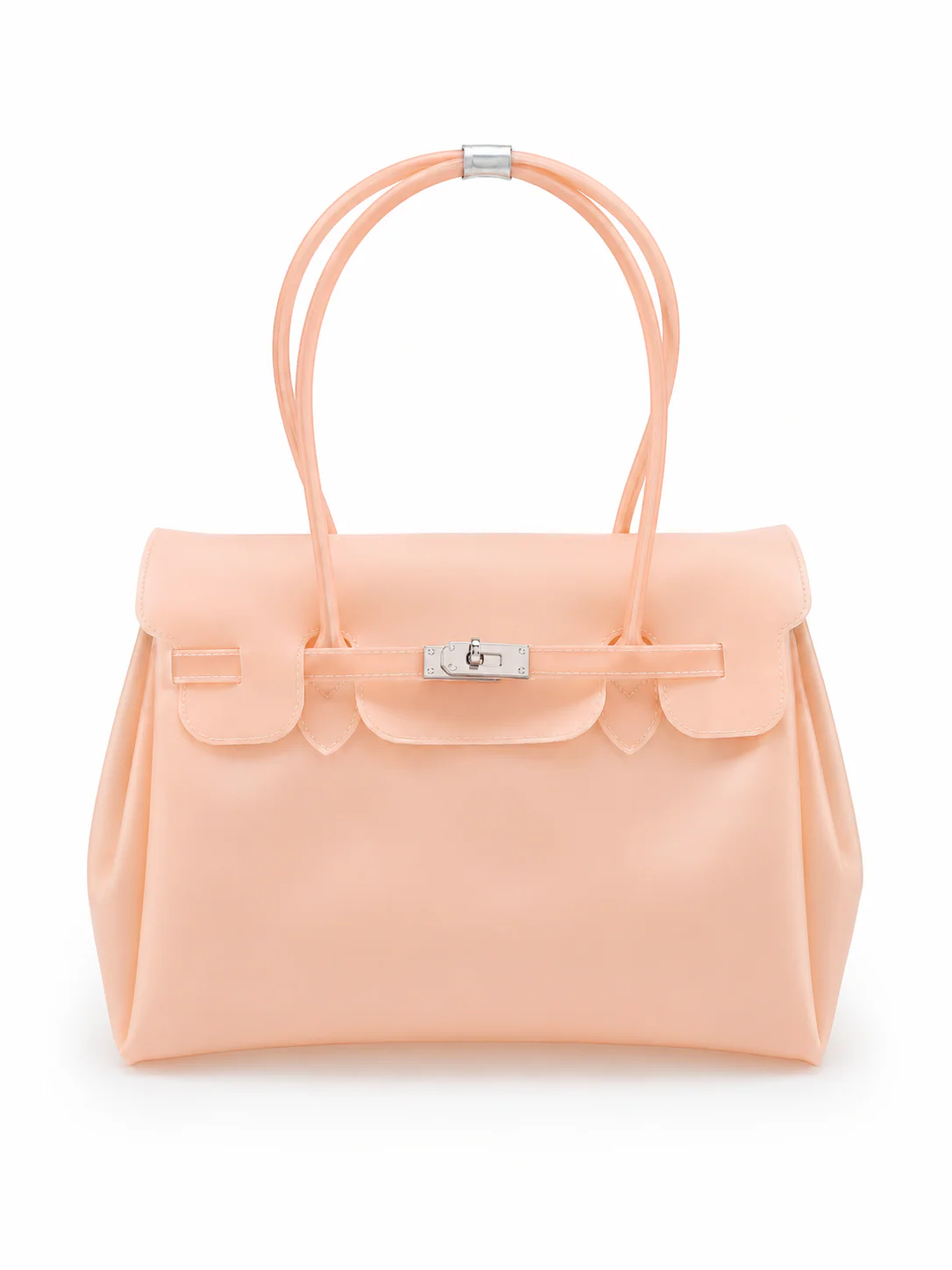 Jelly Shoulder Bag – Frosted & Glossy Finish Tote with Padlock