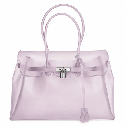 Jelly Shoulder Bag – Frosted & Glossy Finish Tote with Padlock
