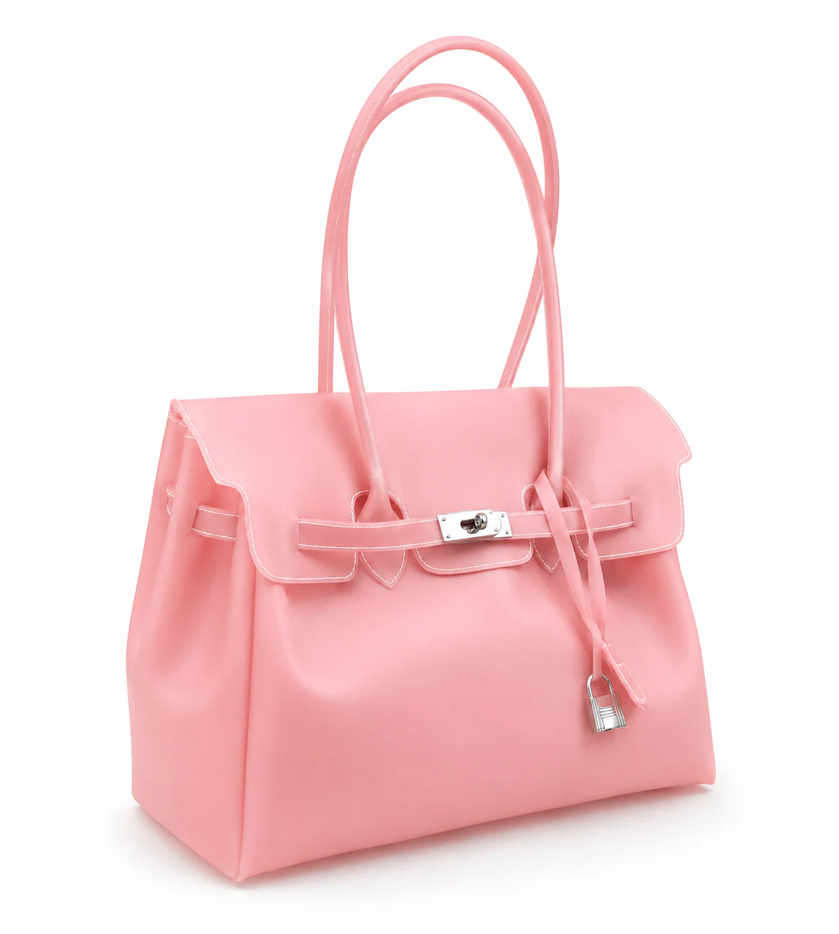 Jelly Shoulder Bag – Frosted & Glossy Finish Tote with Padlock