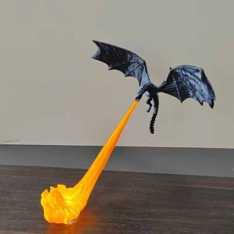 3D Printed Dragon Flame Lamp - LED Fantasy Desk Decor