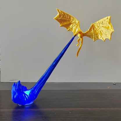 3D Printed Dragon Flame Lamp - LED Fantasy Desk Decor