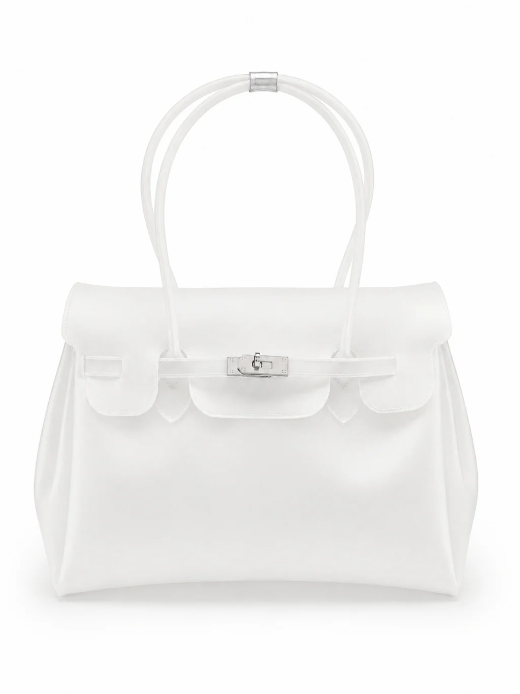 Jelly Shoulder Bag – Frosted & Glossy Finish Tote with Padlock