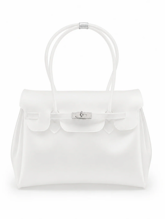 Jelly Shoulder Bag – Frosted & Glossy Finish Tote with Padlock