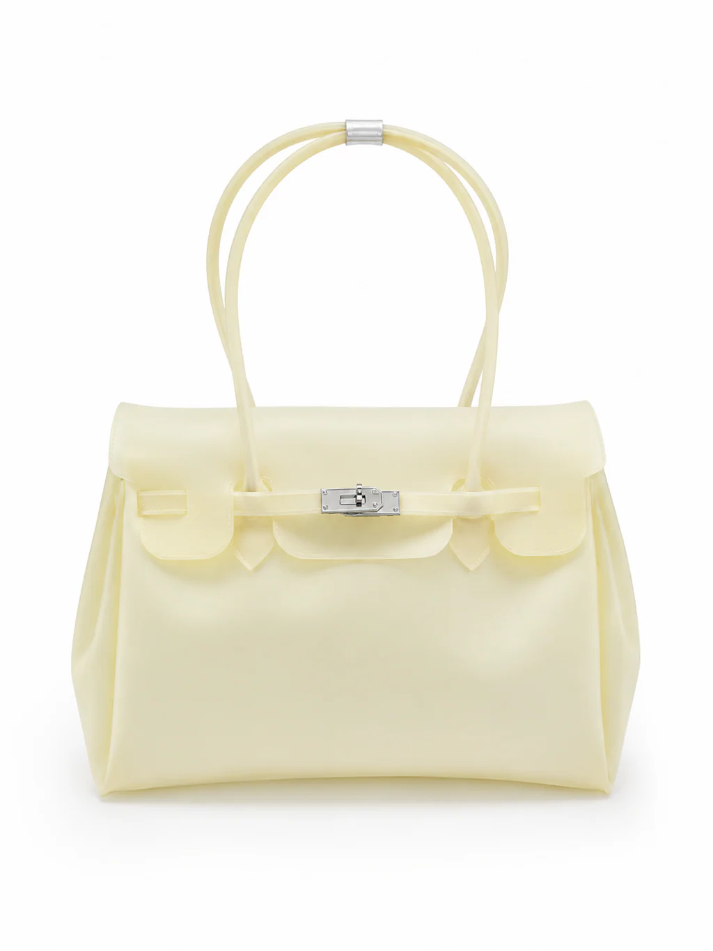 Jelly Shoulder Bag – Frosted & Glossy Finish Tote with Padlock
