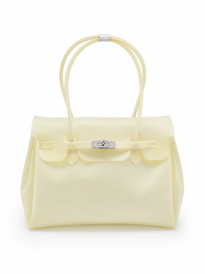 Jelly Shoulder Bag – Frosted & Glossy Finish Tote with Padlock