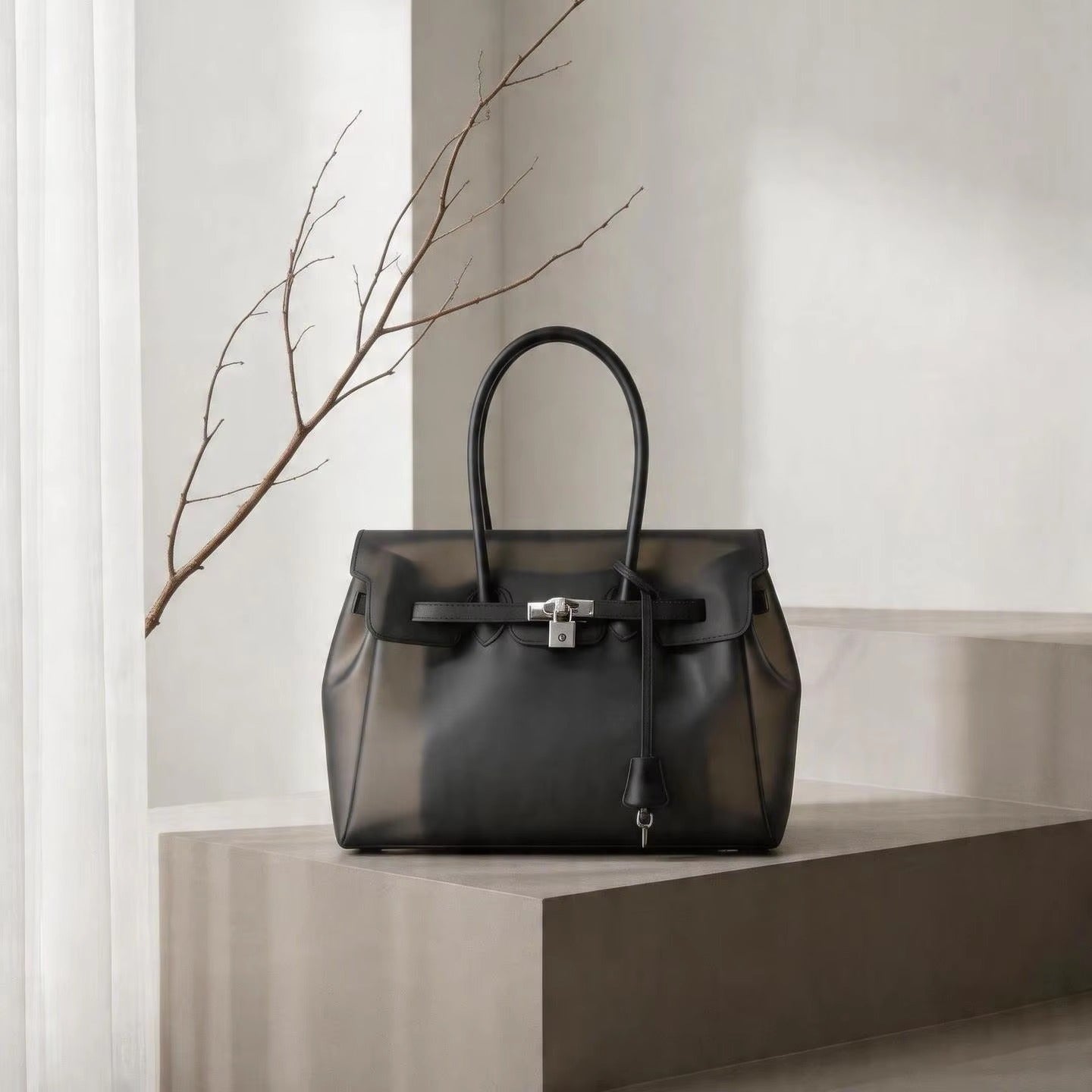 Jelly Shoulder Bag – Frosted & Glossy Finish Tote with Padlock