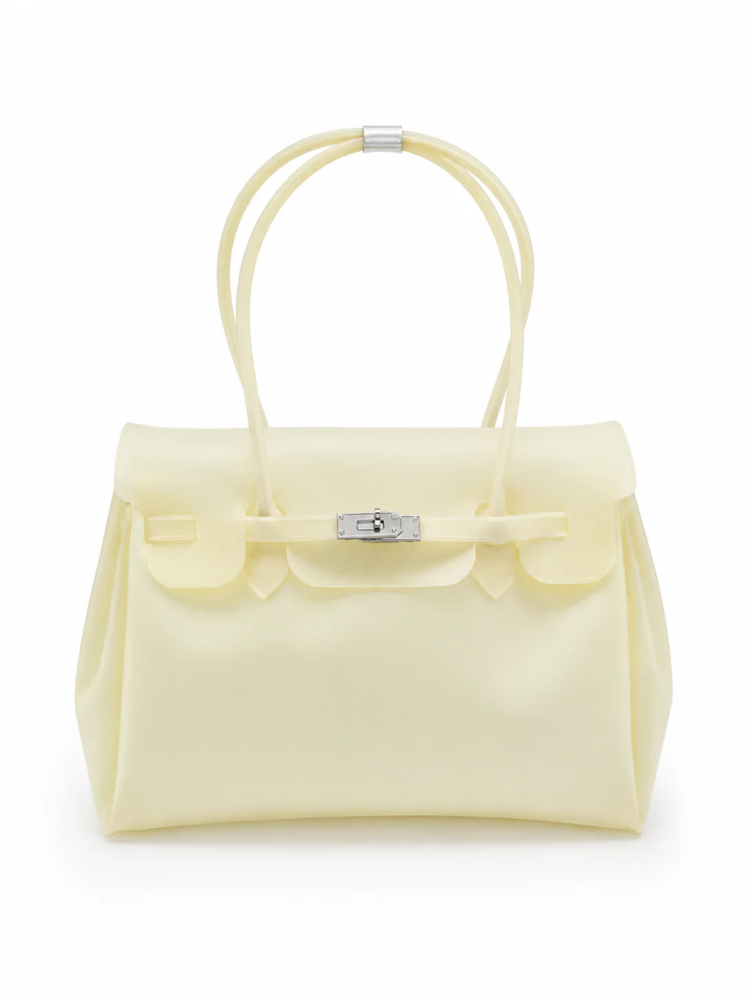 Jelly Shoulder Bag – Frosted & Glossy Finish Tote with Padlock