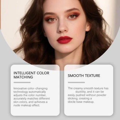 Color-Changing Foundation Stick with Built-In Brush - Full Coverage Cream Base
