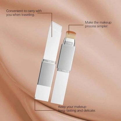 Color-Changing Foundation Stick with Built-In Brush - Full Coverage Cream Base