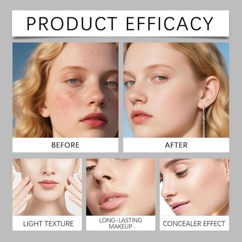 Color-Changing Foundation Stick with Built-In Brush - Full Coverage Cream Base